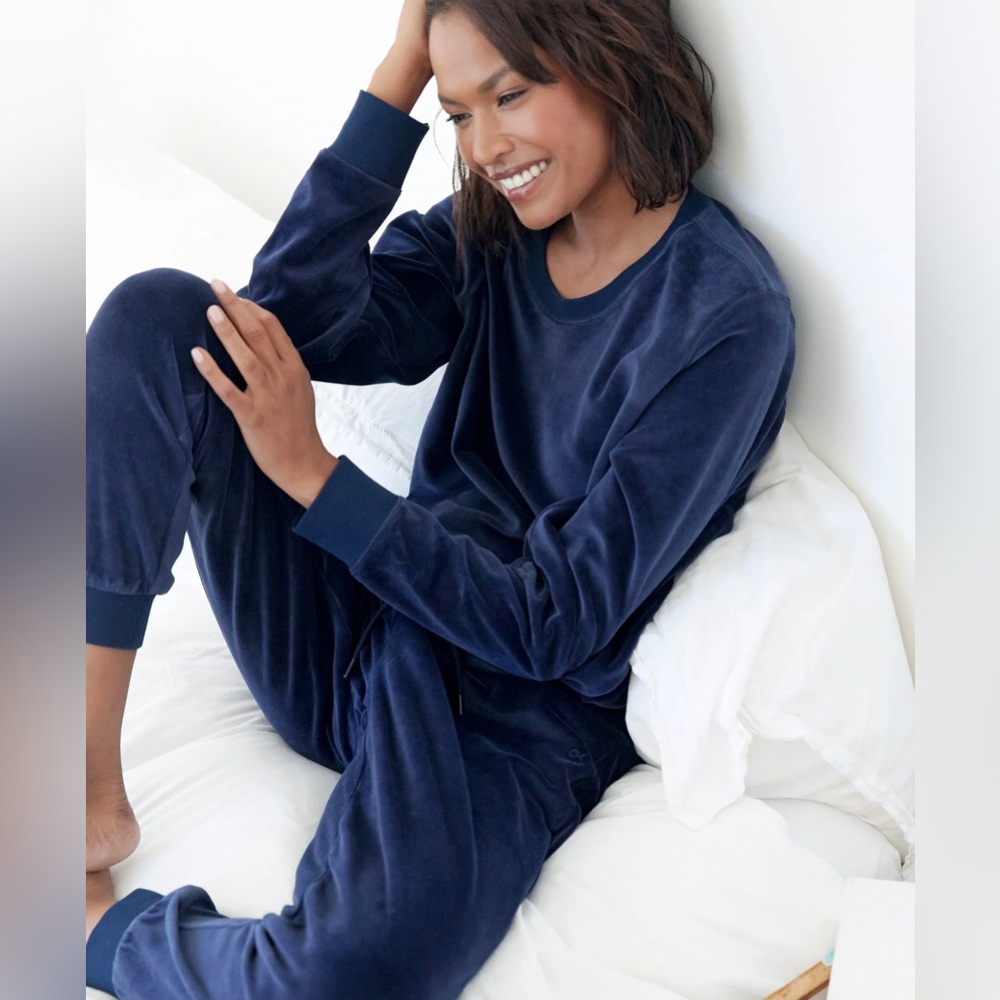 **SOLD** Outerknown Ronan Velour Blue Crew Sweatshirt